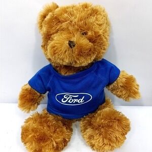 Ford Motor Company Plush Teddy Bear Blue Shirt Automotive Collectible Promo Toy